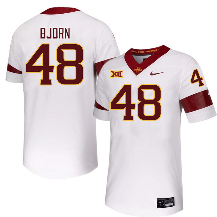 Men #48 Jack Bjorn Iowa State Cyclones College Football Jerseys Stitched-White